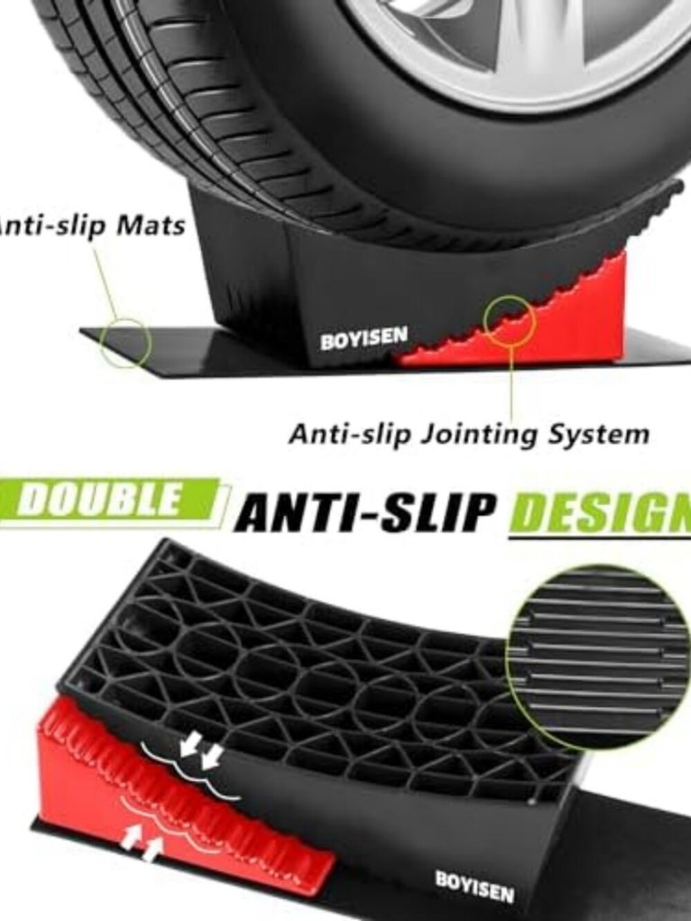 Camper Leveling Blocks - 2 Pack RV Levelers & Car Ramp Kit for Trailers - Picture 3 of 6